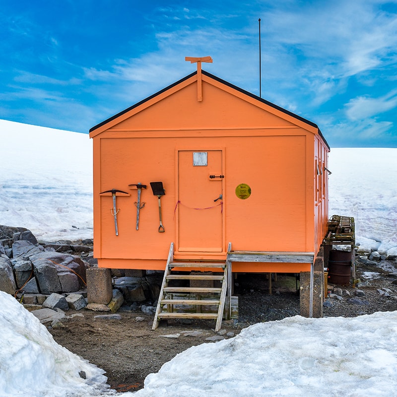 <p>Damoy today: repainted to its original bright orange (Credit: Jo Bradshaw/UKAHT)</p>